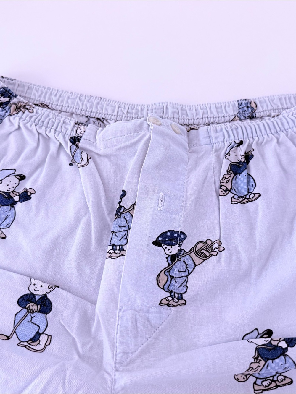 Little Blue Cartoon French New Unique Golf Cartoon Boxer Short - Hector Chat.